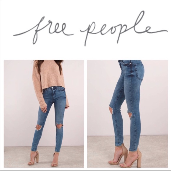Free People Denim - Free People Busted Knee Skinny Jeans Pants NWT